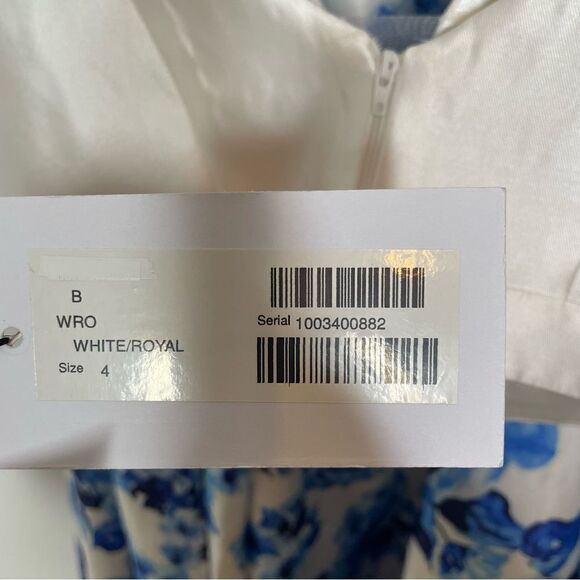 NWT Jovani White Royal Blue Floral Two Piece 2 Event Prom Dress 4 Full Length - Picture 4 of 10